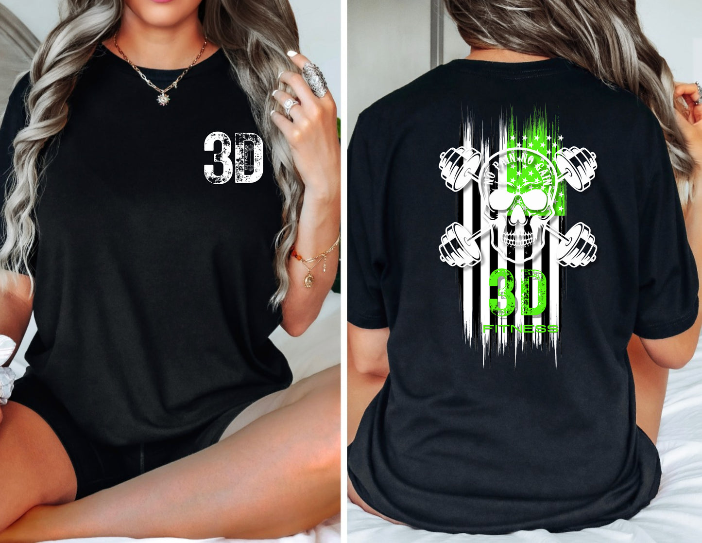 3D Fitness green Flag tri-blend Tee