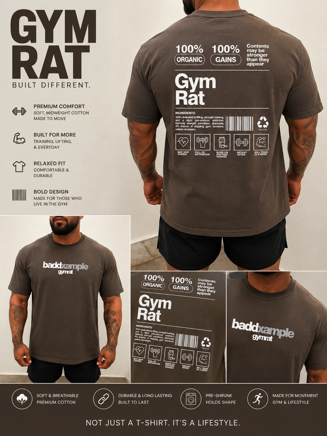 Badd Xample Gym Rat Tee