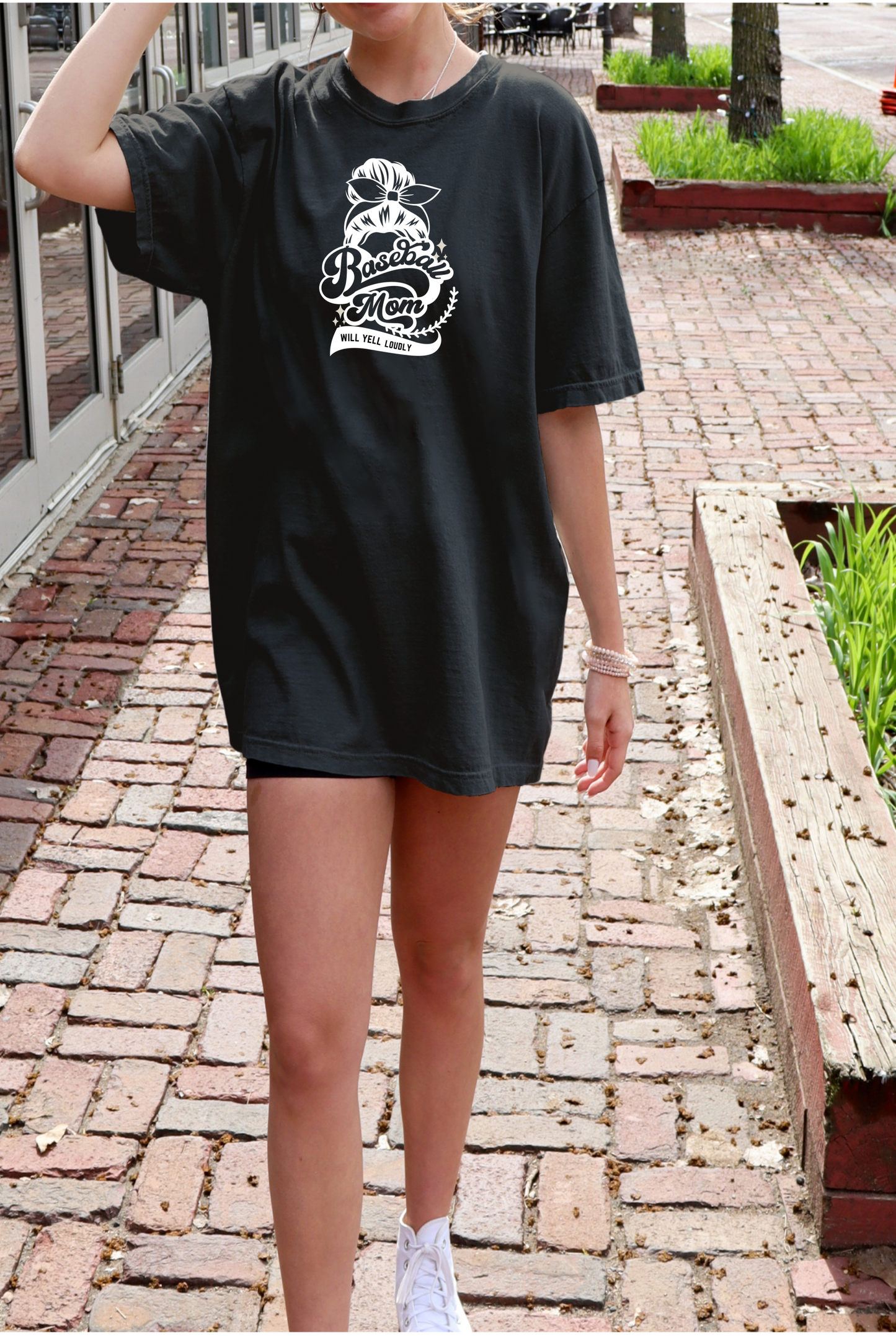 Baseball Mom's Bun (front) Tee