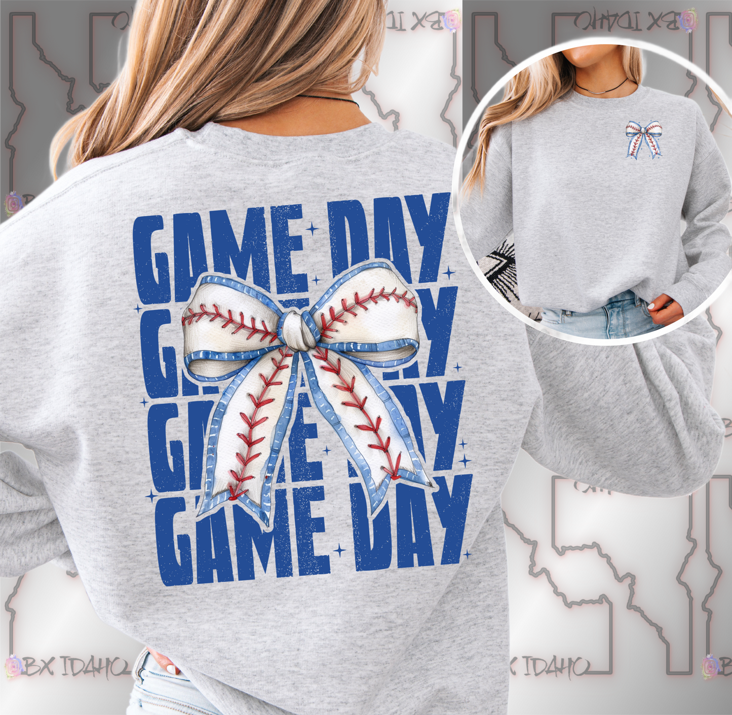 Baseball GameDay Repeat Crewneck Sweatshirt