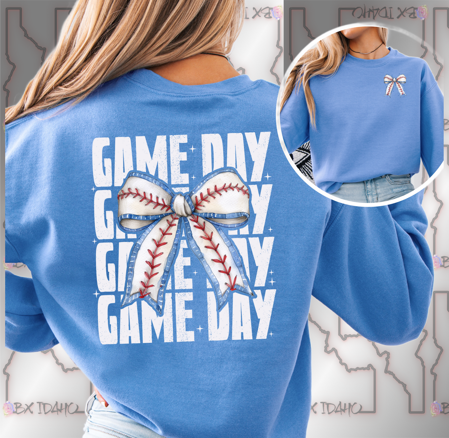Baseball GameDay Repeat Crewneck Sweatshirt