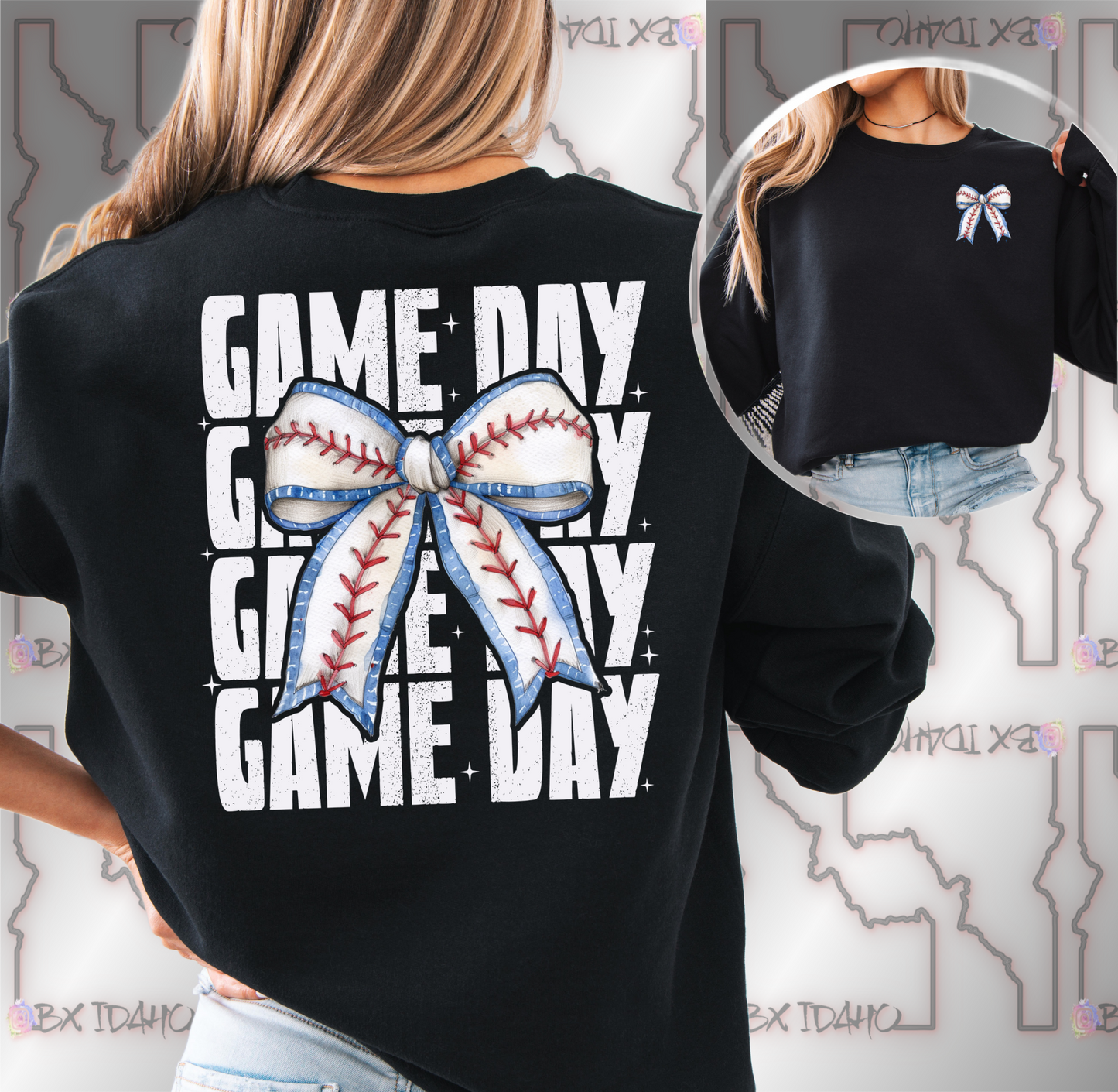 Baseball GameDay Repeat Crewneck Sweatshirt