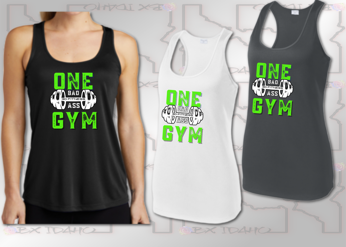 3D Fitness green Competitor Performance Tank