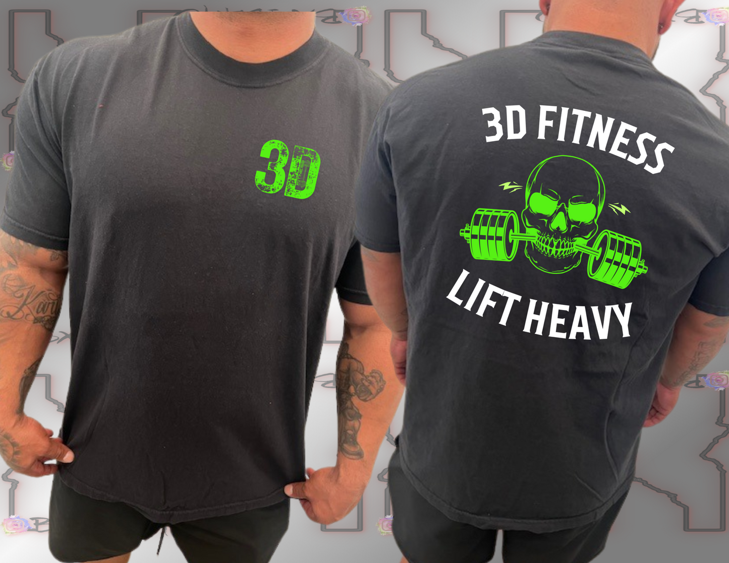 3D Fitness "Lift Heavy" Skull T-shirt