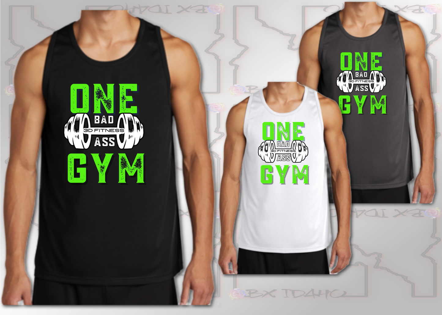 3D Fitness green Competitor Performance Tank