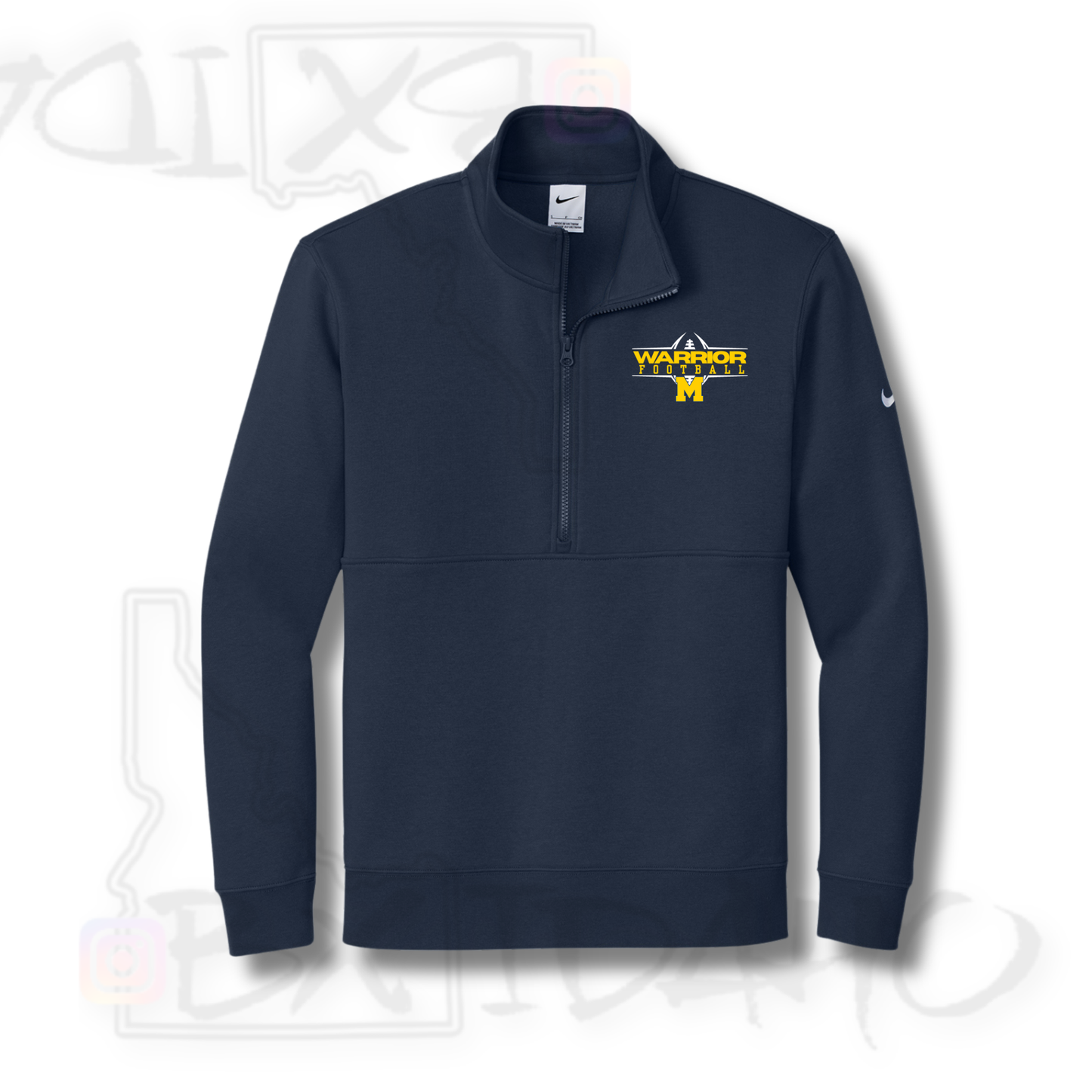 MHS Football - Nike Fleece Sleeve Swoosh 1/2-Zip