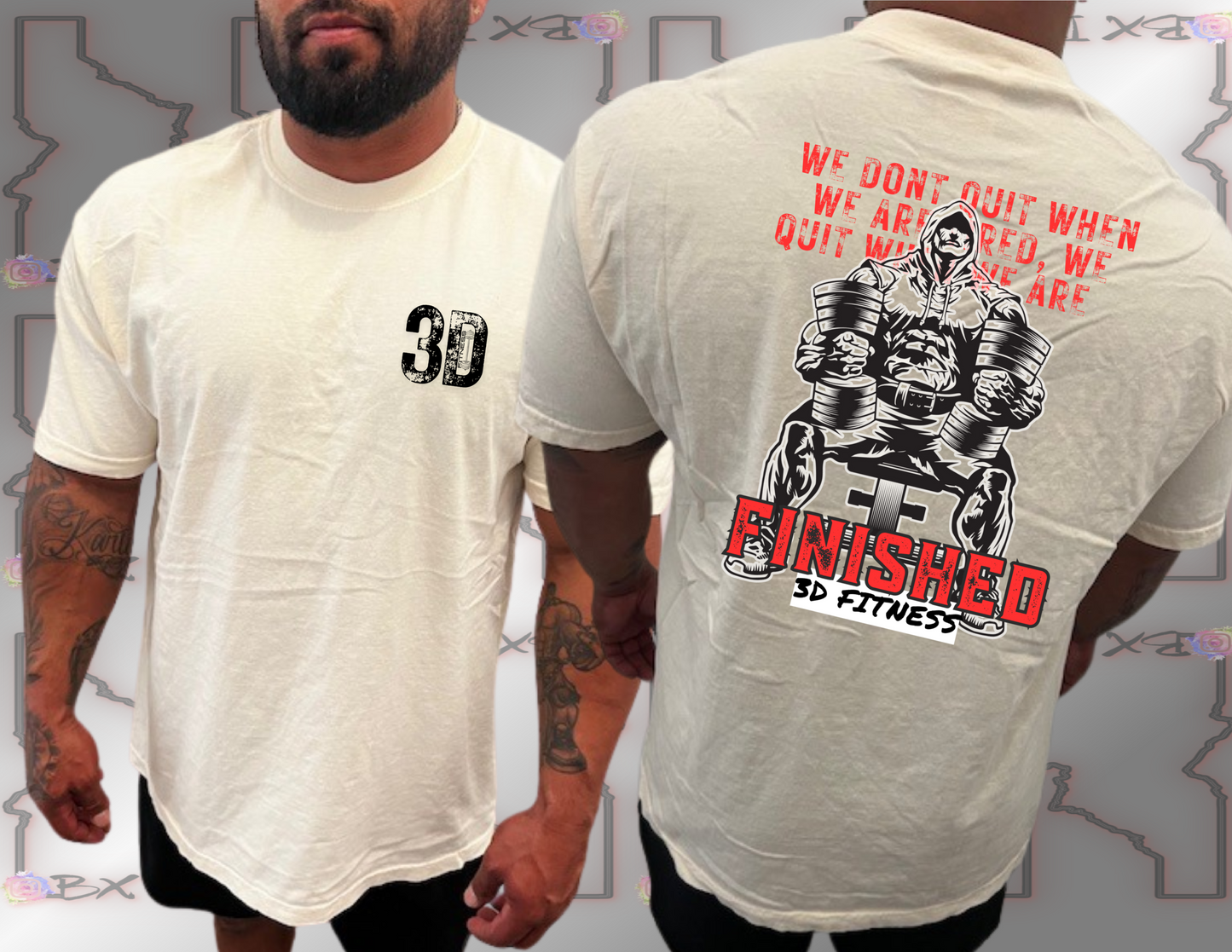 3D Fitness red "We don't quit" Tee