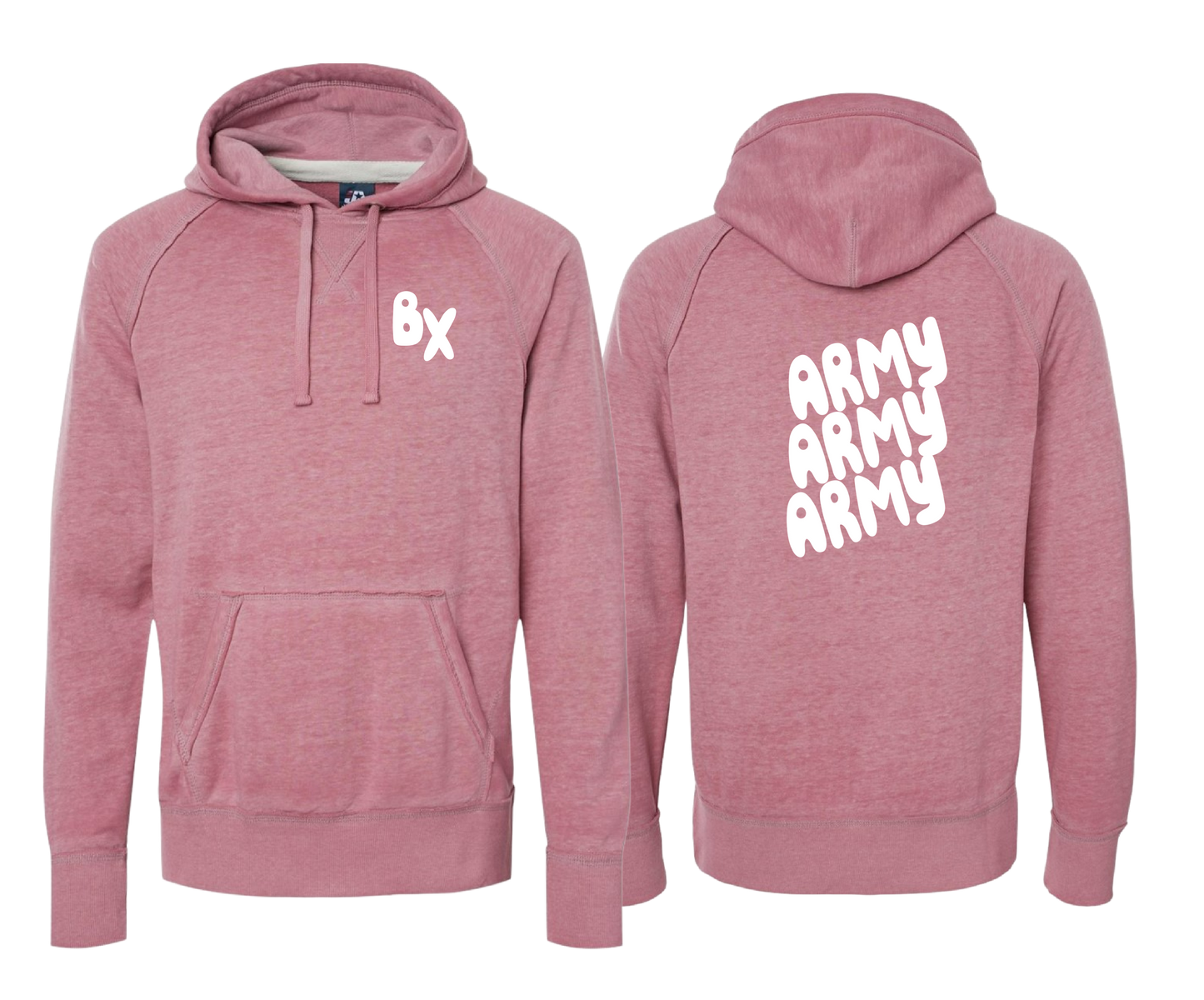 Vintage Fleece Hooded "Army" Sweatshirt