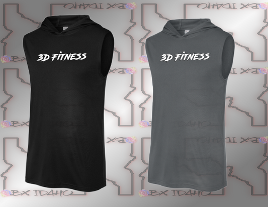 3D Fitness Sleeveless Competitor Hooded Shirt