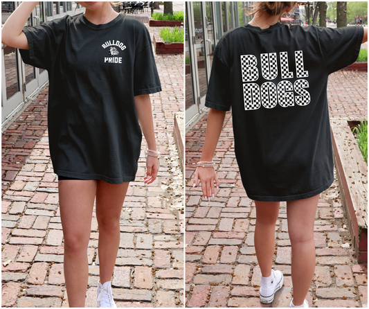 B - Bulldogs checkered Tee