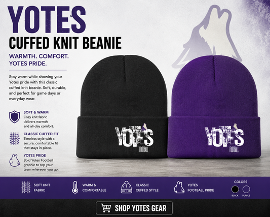 Yotes Football Cuffed Knit Beanie