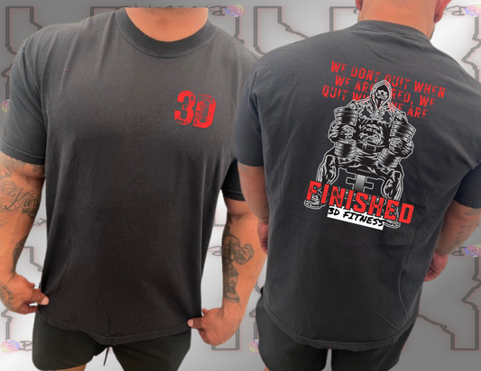 3D Fitness red "We don't quit" Tee