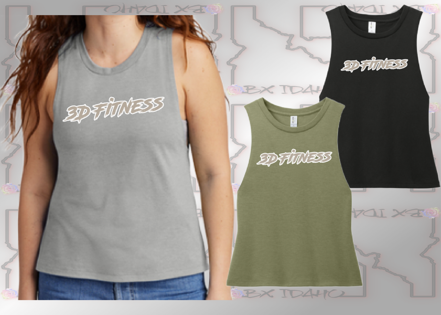 3D Fitness Ladies Cropped Muscle Tank