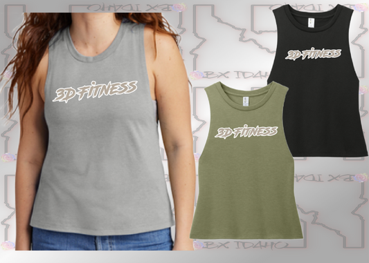 3D Fitness Ladies Cropped Muscle Tank