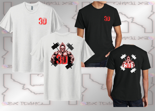 3D Fitness red Skull T-shirt