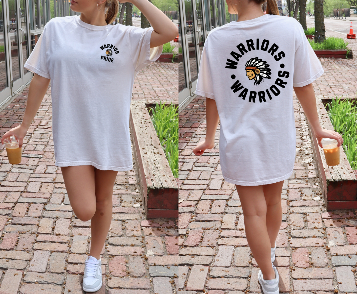 Warriors Full Circle Tshirt - white Designed by BX Idaho | CB