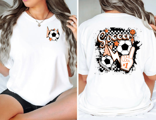 Soccer retro checkered tee