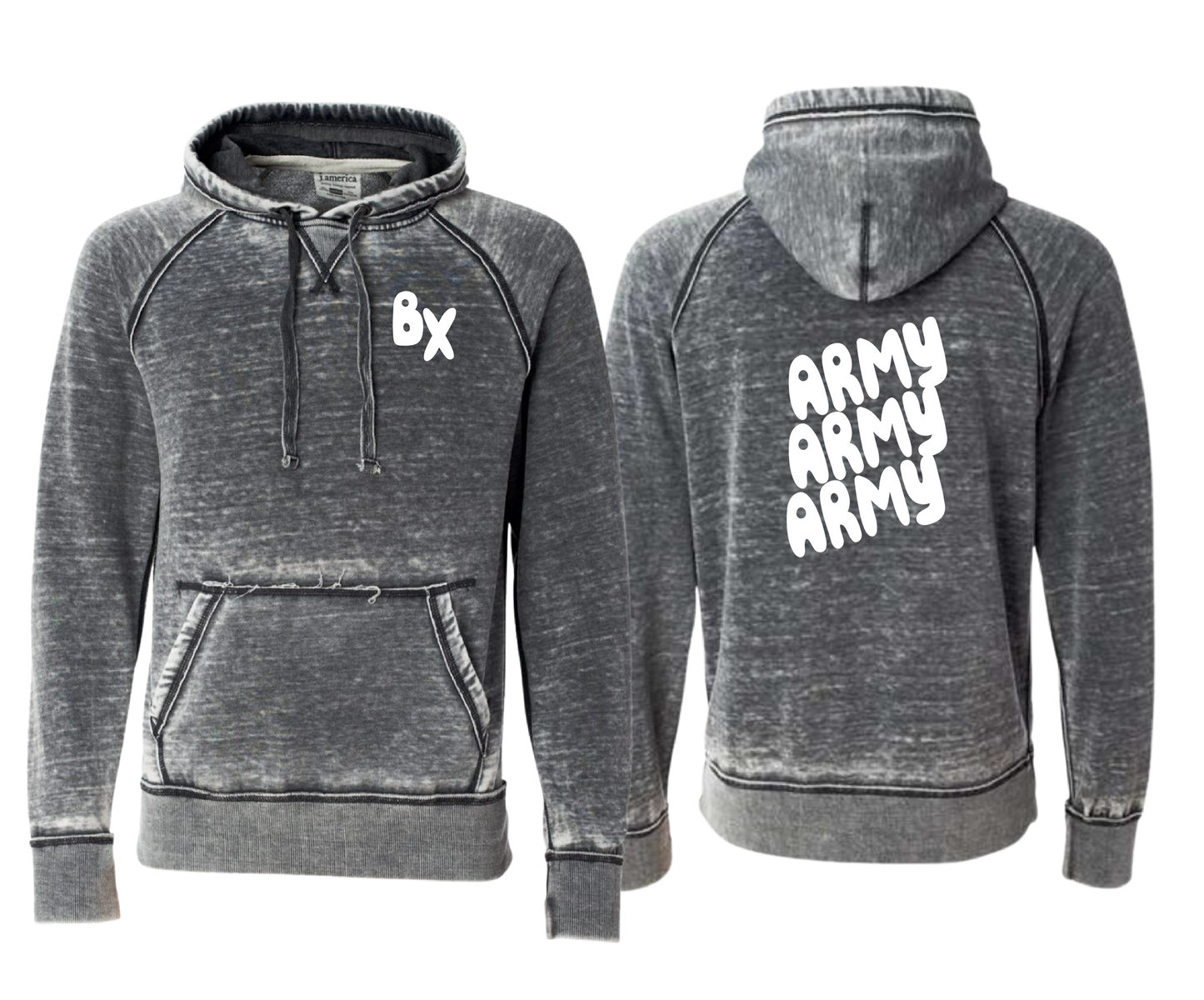 Vintage Fleece Hooded "Army" Sweatshirt