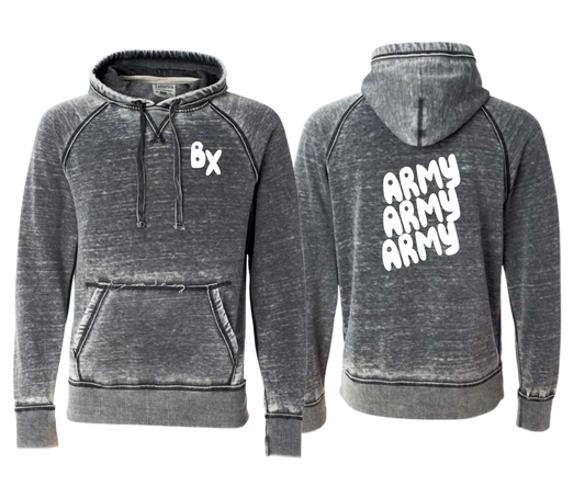 Vintage Fleece Hooded "Army" Sweatshirt