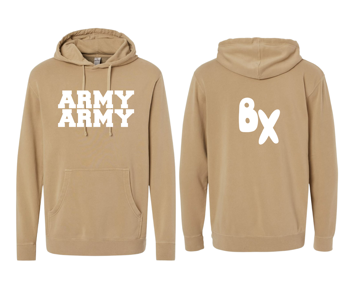 "ARMY" Midweight  Hooded Sweatshirt